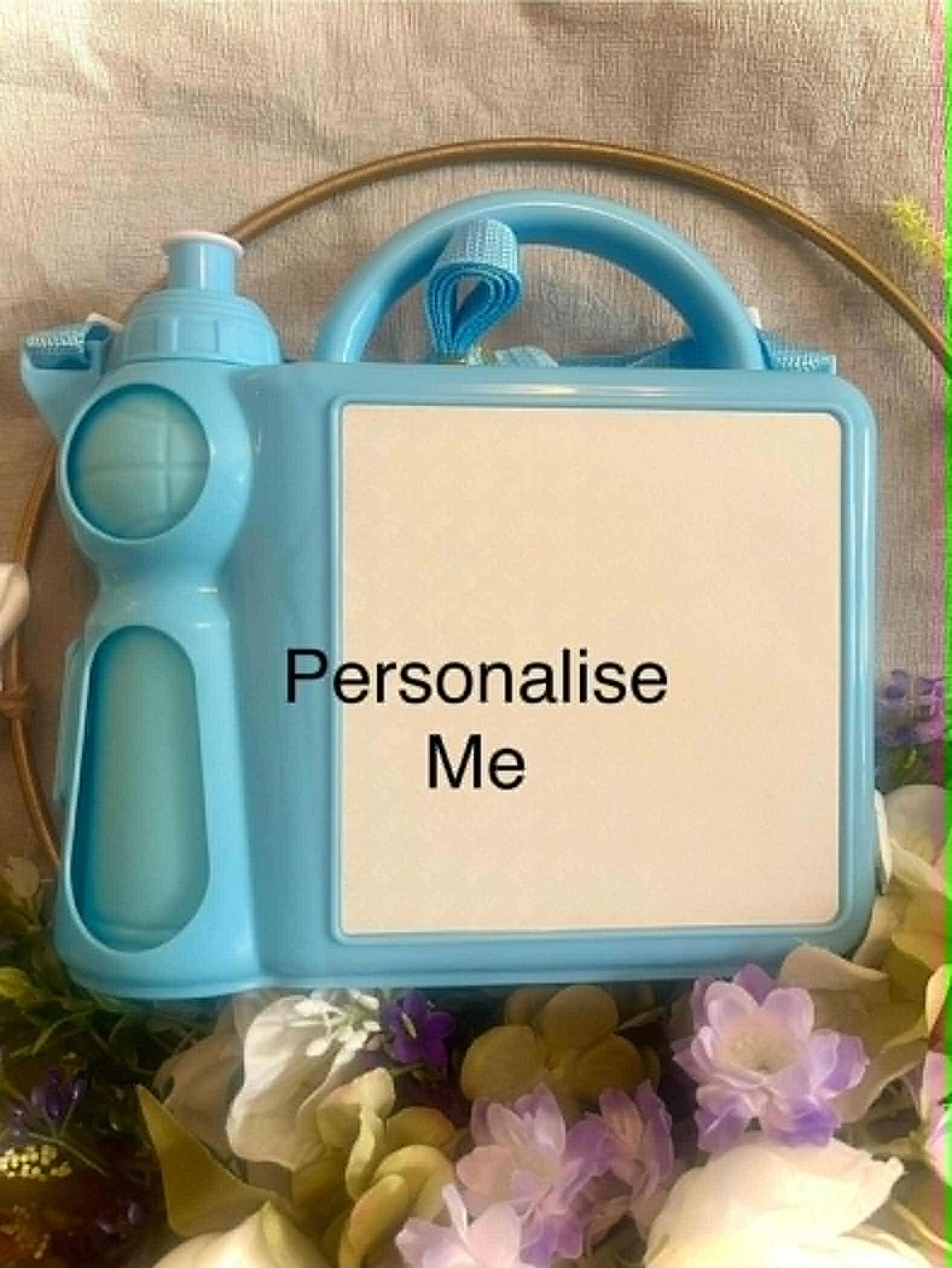 Personalised Blue Lunch Box & Bottle Set