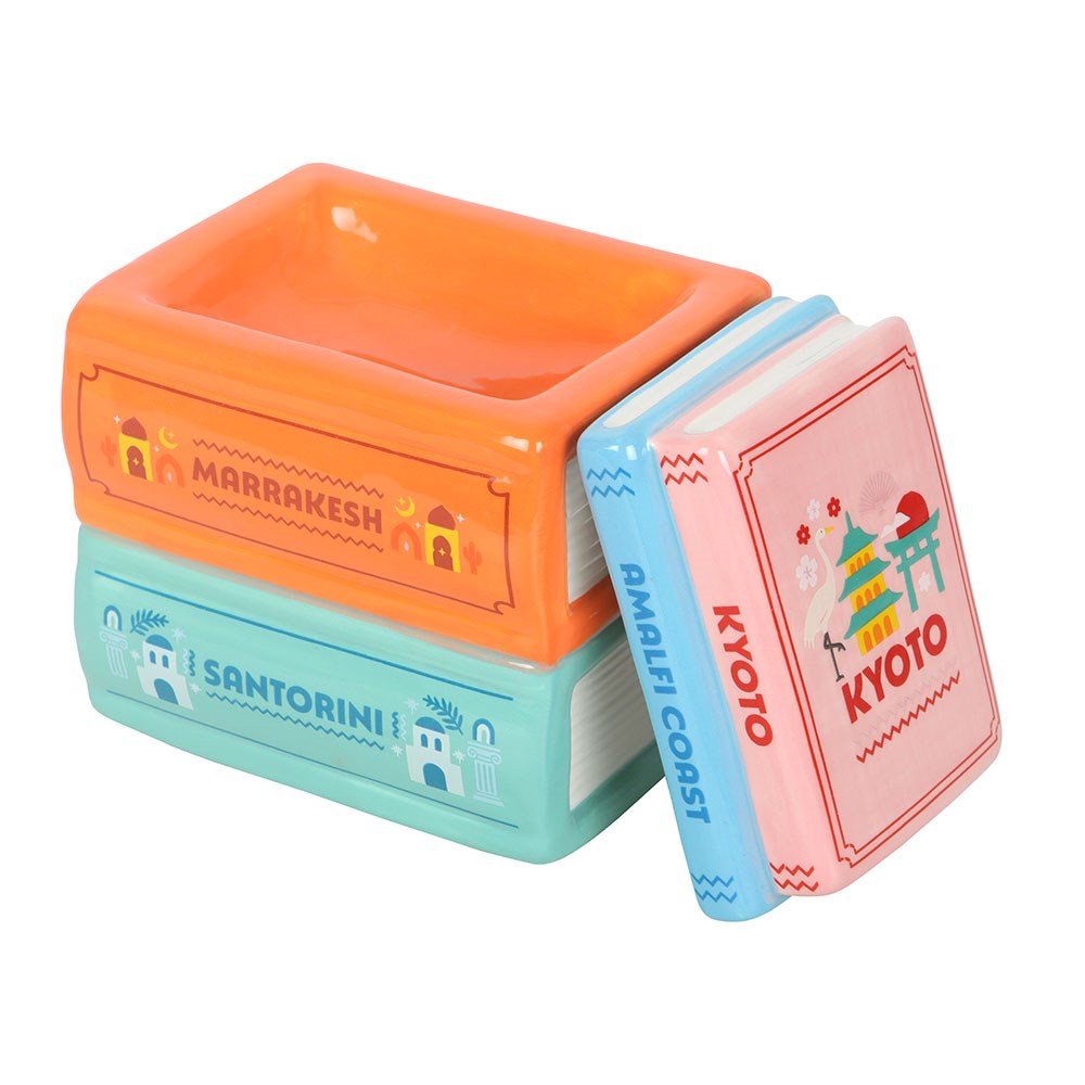 TRAVEL BOOK STACK OIL AND WAX MELT BURNER
