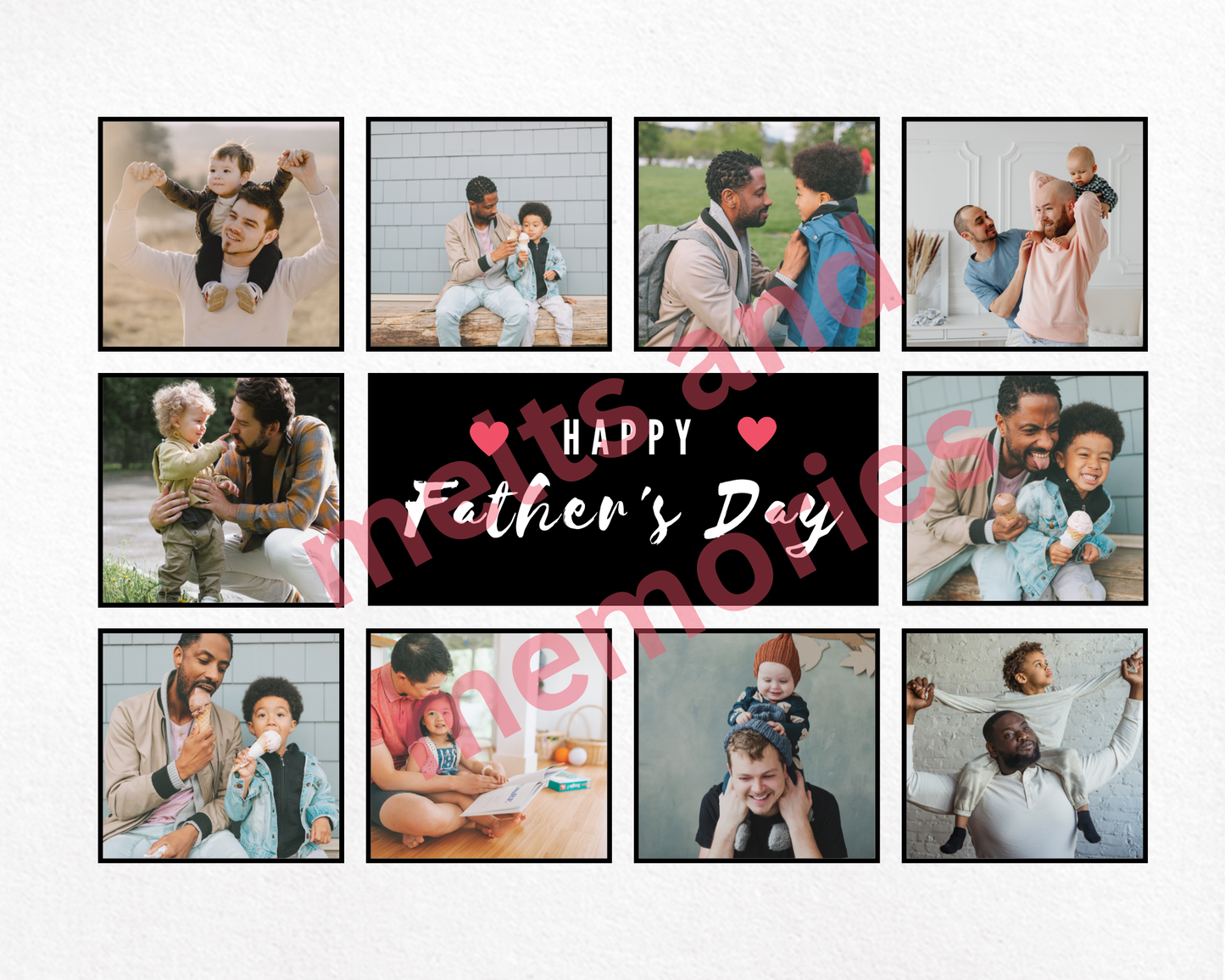 ✨ Father’s Day Personalised Photo Slate – 10 Photo Collage ✨ 20cm x 20cm GIFT FOR DAD/GRANDAD