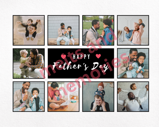 ✨ Father’s Day Personalised Photo Slate – 10 Photo Collage ✨ 20cm x 20cm GIFT FOR DAD/GRANDAD