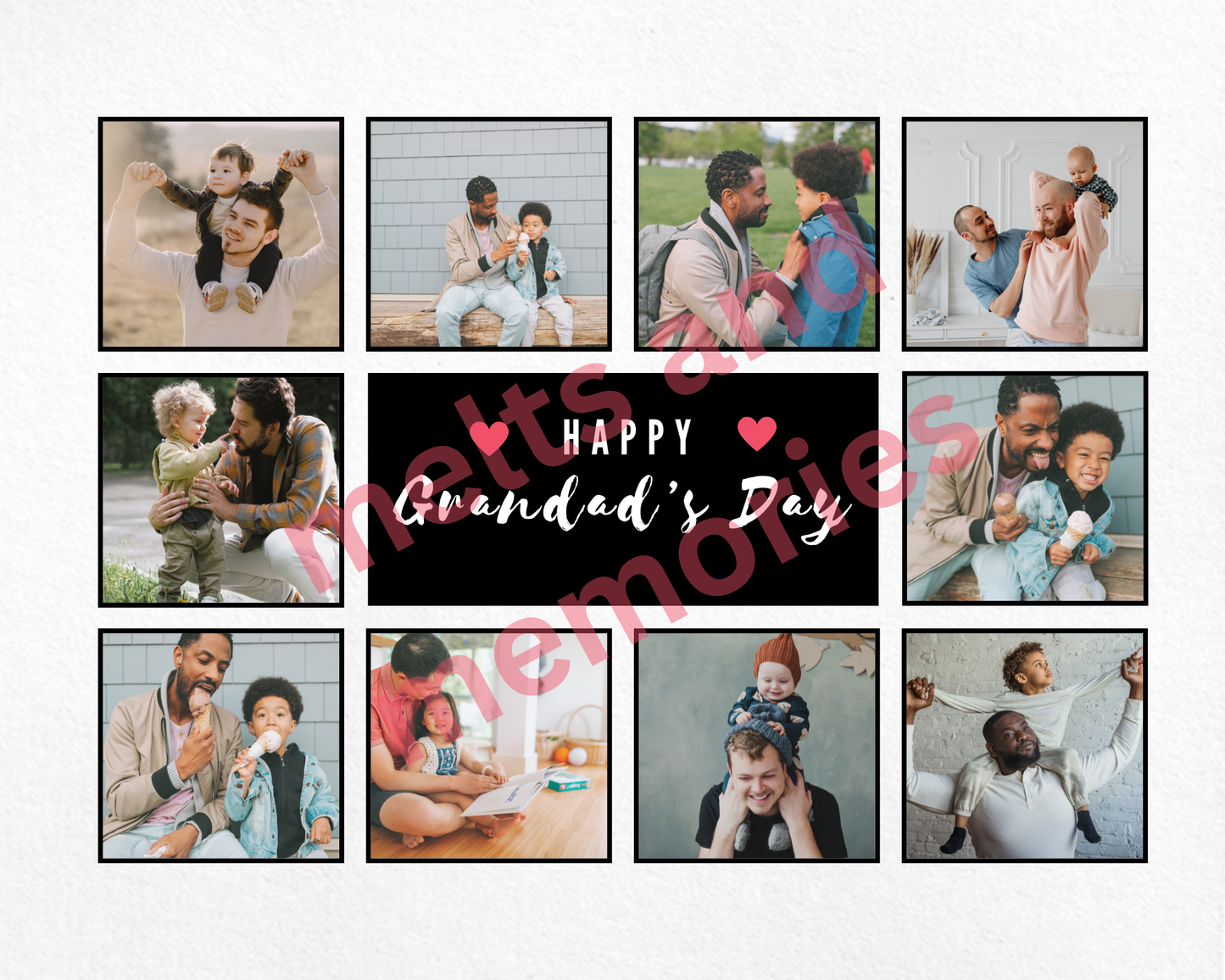 ✨ Father’s Day Personalised Photo Slate – 10 Photo Collage ✨ 20cm x 20cm GIFT FOR DAD/GRANDAD