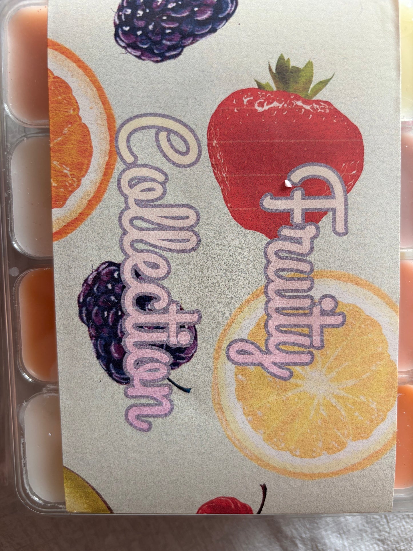 Soy wax highly scented FRUITY collection. Long lasting scent
