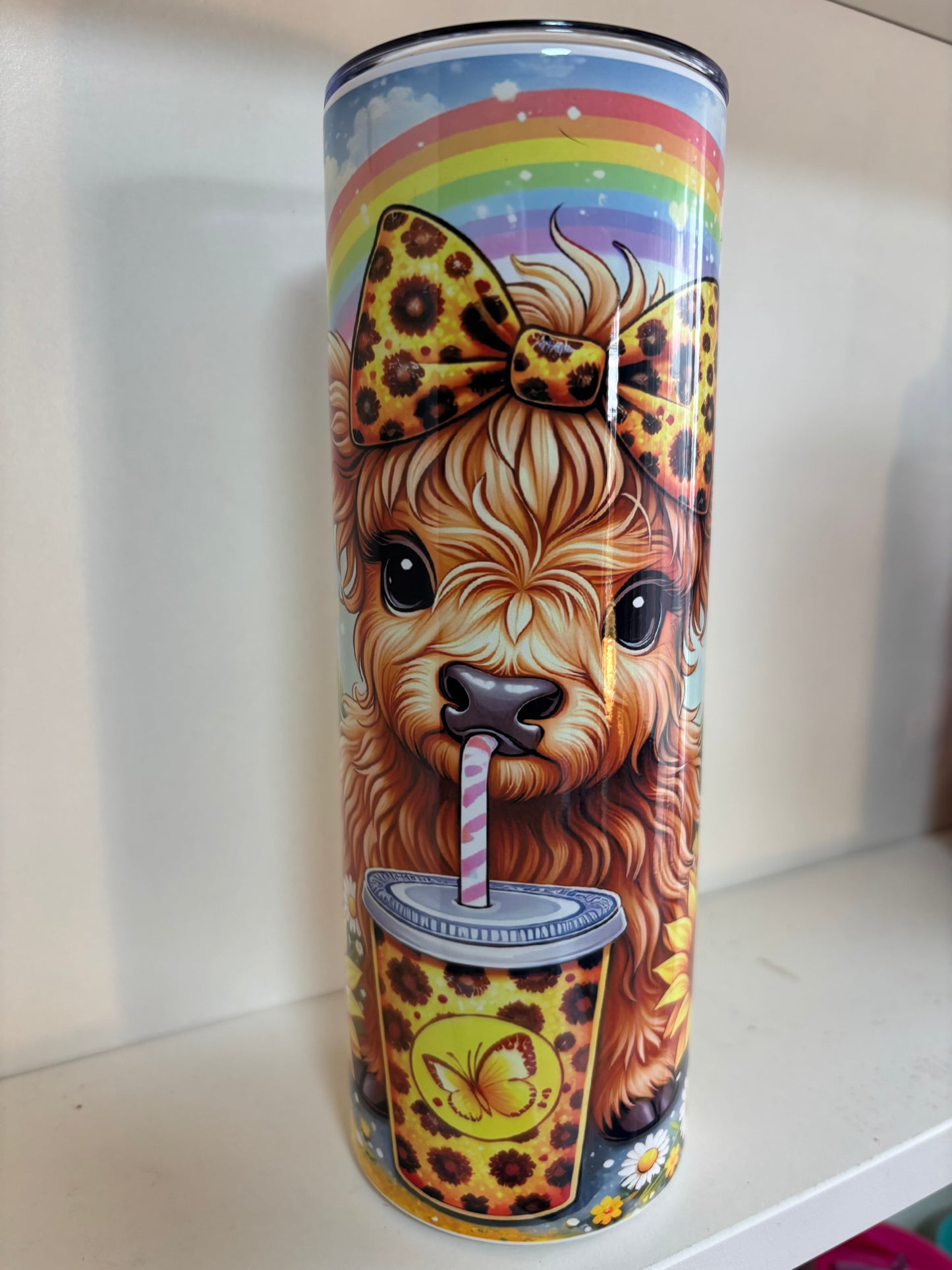 Highland Cow Insulated Tumbler 20oz | Hot & Cold | With Straw & Brush