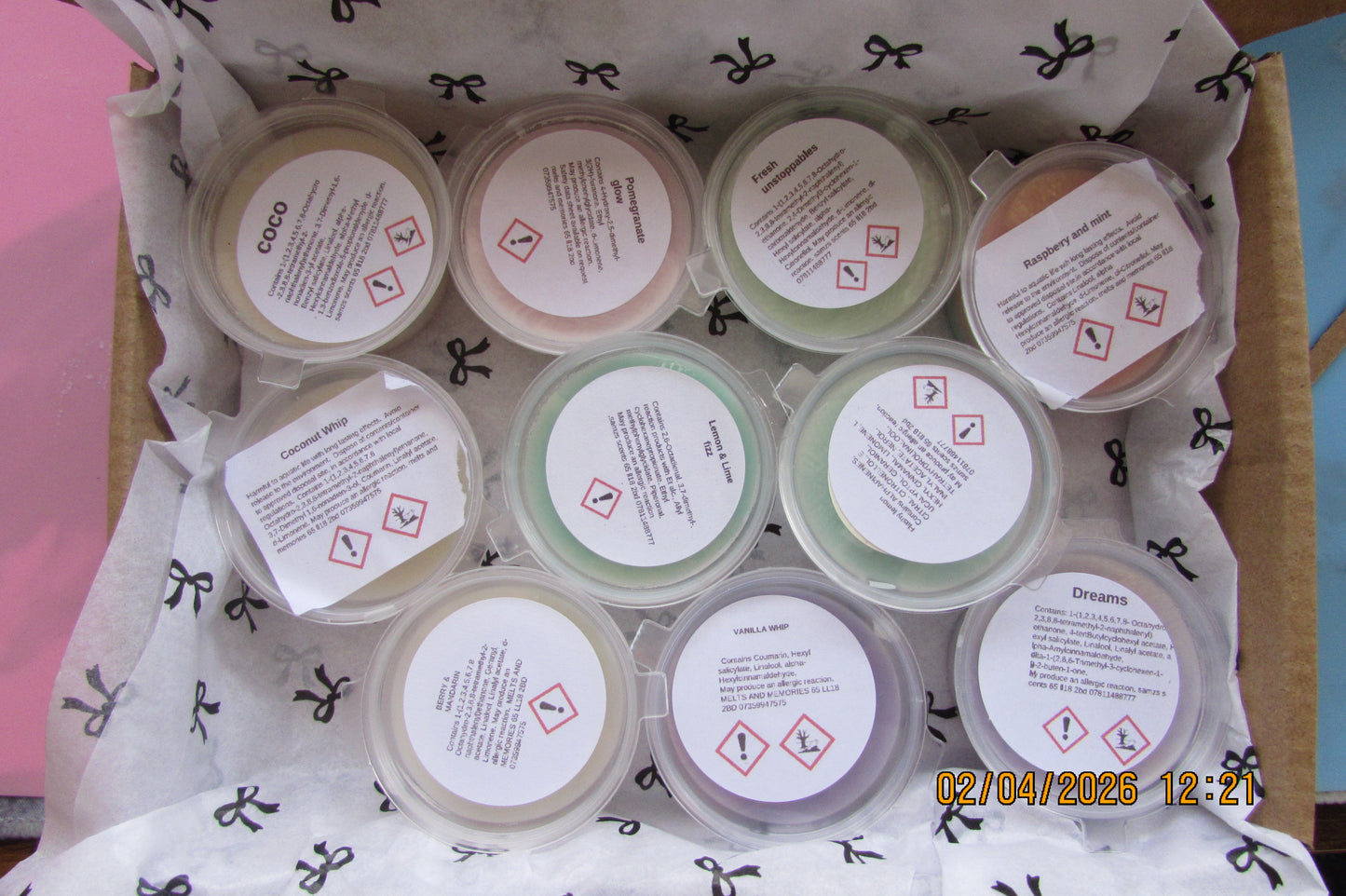 Box of 10 x 1oz Shot Pot Wax Melts