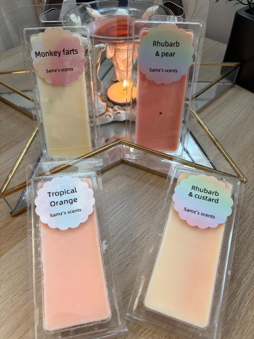 FRUITY SCENTED WAX MELT BARS  APPROX 50G CLAMSHELL BAR