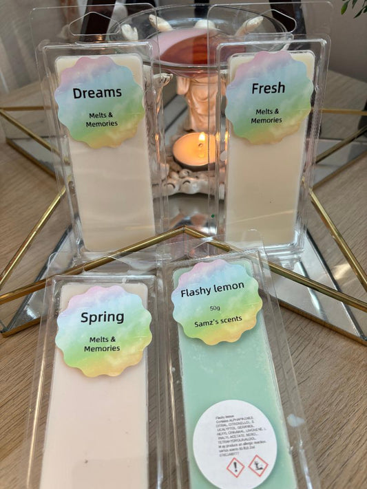 FRESH AND CLEAN WAX MELT SNAP BARS 50G CLAMSHELL  **purchase 4 and receive 1 free**